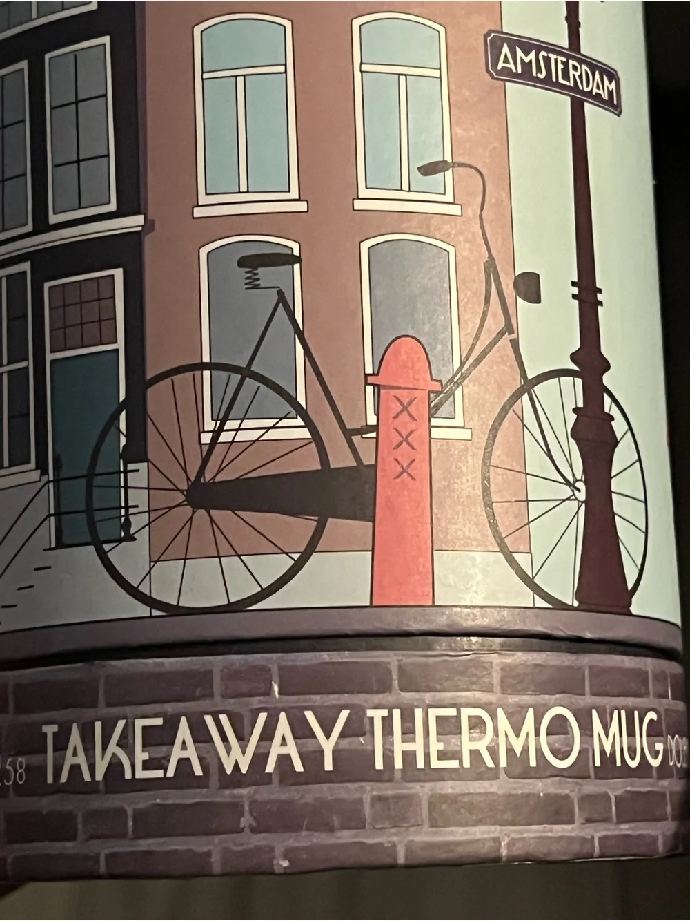 Amsterdam Canal Travel Mug with Blue Lid